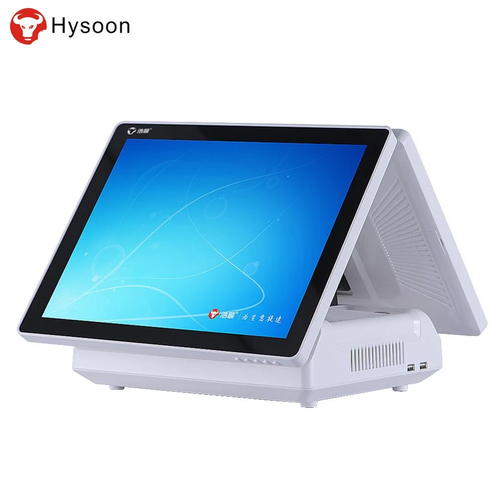 pos software Retail POS System Dual 15&quot; Inch Capacitive Touch Screen with for Supermarket Restaurant P1-Z2D2