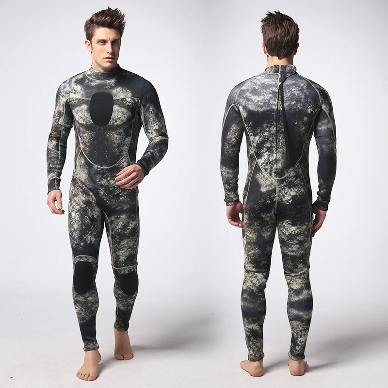 Premium CR Neoprene Wetsuit Camouflage, Women and Mens Full Suit Scuba Diving Thermal Wetsuits in 3mm