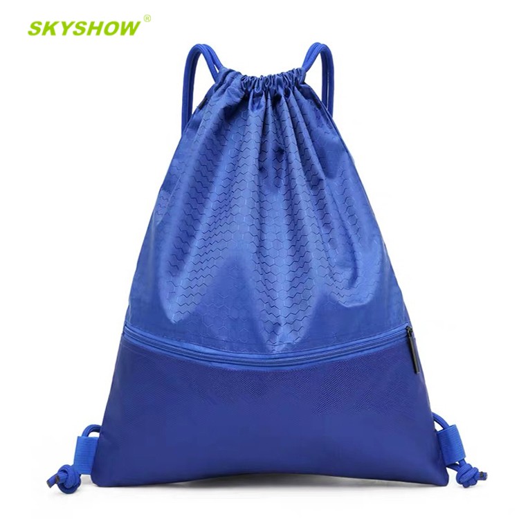 Premium Waterproof Zipper Drawstring Gym Bag Sports Gym Sack Swim Shoe Bag