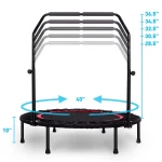 Professional foldable exercise  jumping fitness round elastic mini trampoline with handle