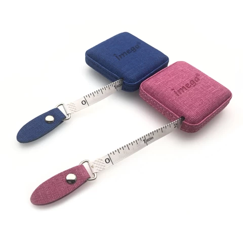 Promotional fabric leather PU square body tape measure solid color mini sewing cloth tailor custom measuring tape