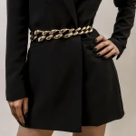 Punk Hip-hop Single Exaggerated Body Chain Female Creative Hollow Thick Chain CCB Waist Chain