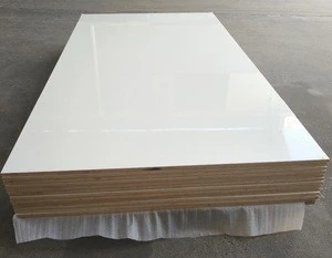 pure white high gloss acrylic faced plywood