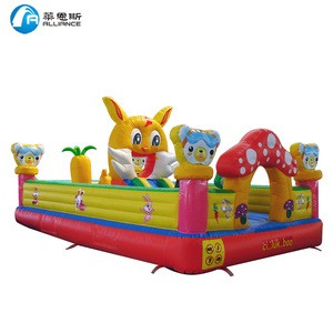 Rabbit paradise bouncy castle with slide kids,inflatable bounce house, inflatable bouncer slide combo for hot sale