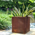 Ready to Ship In Stock Fast Dispatch  Outdoor Raised Garden Corten Steel large Planters Rectangular Planter Box Flower Pot