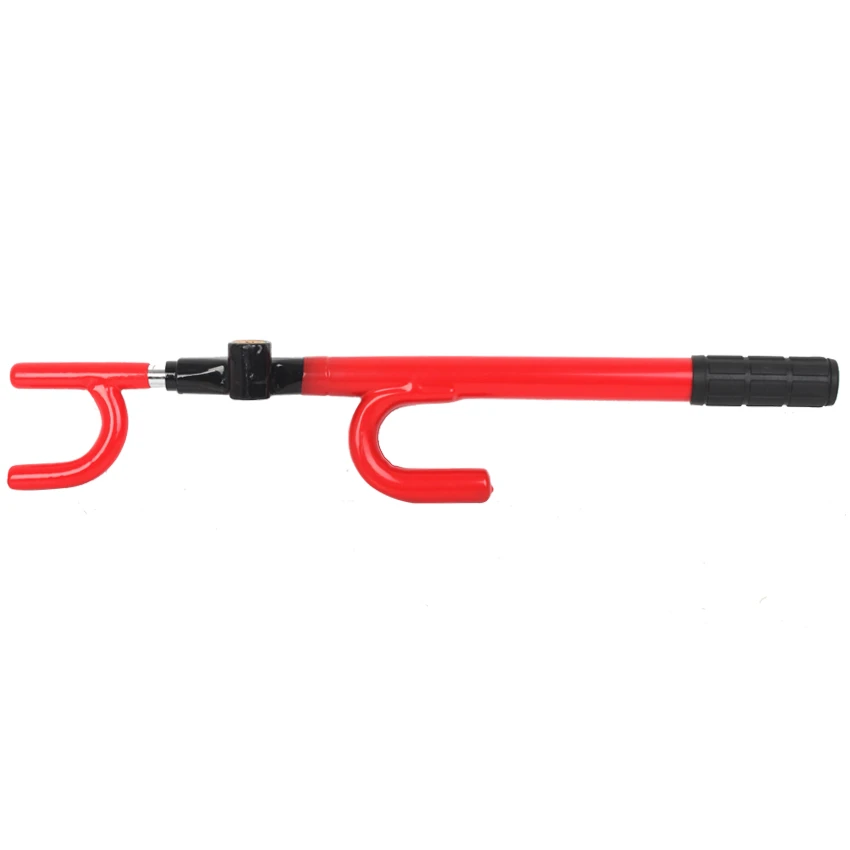 Red color, Universal Security hardened steel Anti Theft Retractable Heavy Duty Car Steering Wheel Lock for car safety
