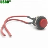 Red round button 3a 250v 2p auto momentary wired push button switch