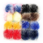 Removable Imitation Fake Fox Animal Fur Pom Pom Ball Keychains Faux Fur Ball K With Snap Button
