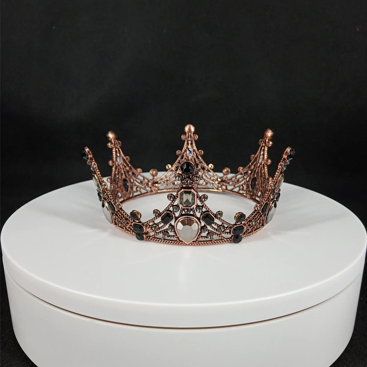 Retro Black Crown 6 &quot;Cake Birthday Princess Crystal Tiaras and Crowns Headband Girls Bridal Prom Tiara For Wedding Party