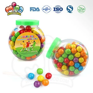 round ball shape chewing football bubble gum in jar