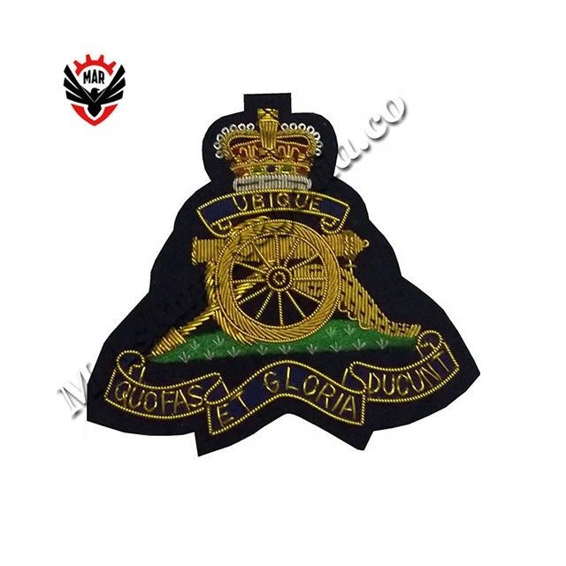Royal Artillery 2 Bullion Wire Blazer Pocket Badge