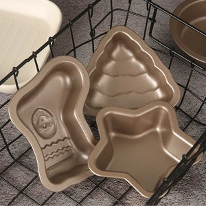 RTS 4Pcs Set Metal Bakeware Mini Nonstick Shape Cake Baking Mold Baking Tray