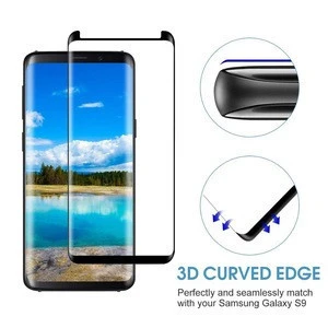 S9plus Tempered Glass, for Galaxy S9+ Tempered Glass Screen Protector 3D Fully Curved