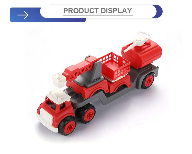 Self-assembly model fire truck educational car diy kit for kids
