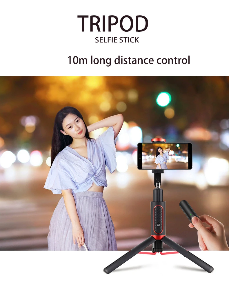 selfie foldable with wireless remote shutter and 360 rotation tripod stand selfie tripod monopod  selfie stick tripod stand