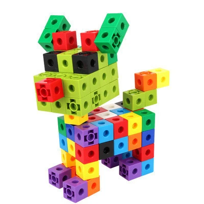 Set of 100 ABS 2cm Math Cubes Toys 10 colors Educational Counting MathLink Linking Cubes Connecting Manipulative For Preschoole