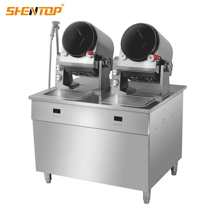 Shentop Stainless Steel Rotary Drum Nut Roaster Electromagnetic Peanut Roasting automatic Cooking Machine for Chinese Food