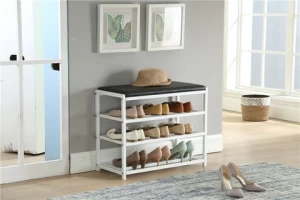 Shoe Rack Shoe Shelf 65cm Length 3-layer Entryway Metal Shoe Storage Organizer