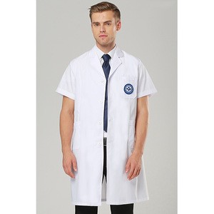 Short sleeve lab coat uniform for male doctor