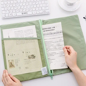 Simple Japanese portable multifunctional document bag new office learning multi-function A4 grid foldable file storage bag