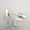 Small capacity glass oil drop bottles clear hair oil drops empty oil bottles  glass drop 15m
