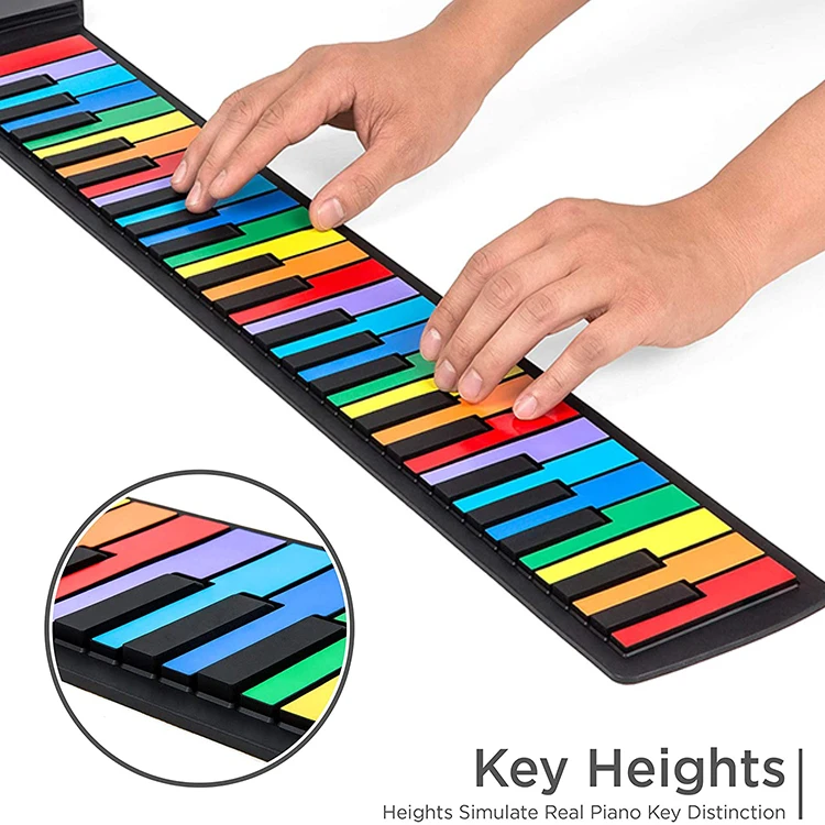 Small Digital Folding Silicon Portable Bench Usb Studio Music Mat Keyboard Toy Piano