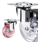 Small Transparent PU Wheel Sofa Castors Office Chair Casters
