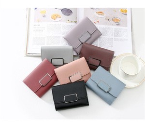 Small wallet female short version students cute mini multi-functional folding card bag key wallet