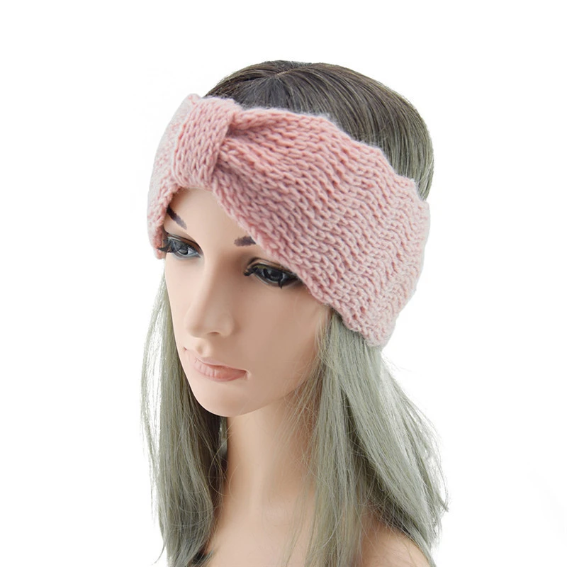 Small Wave Knitted Wool Headband Sports Ear Protection Elastic Handmade Hair Accessories Face  Headband