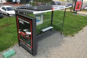 Solar Powered Advertising Light Boxes Smart Bus Stop Shelter