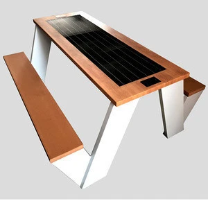 Solar Powered Phone Charging Smart Outdoor Garden Picnic Table for Restaurants Hotels
