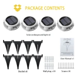 Solar Underground Lights 4Leds Waterproof Buried Lawn Lamp Outdoor Garden Decor Path Ground Light Decking Lampy Solarne
