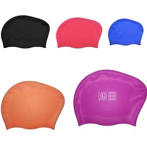 Solid Color Waterproof Silicone Swimming Cap for Ladies