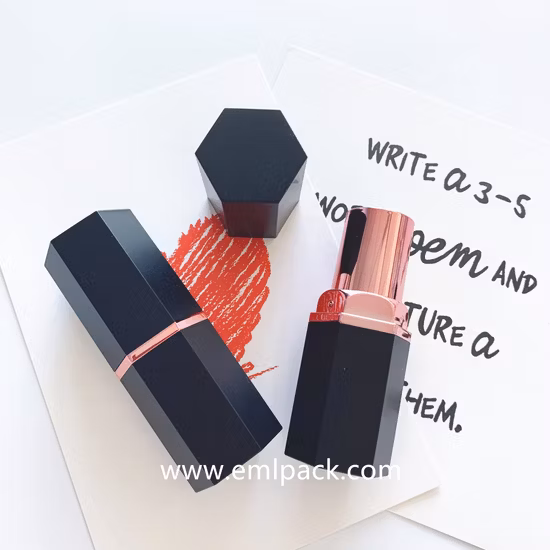 Eml Fs2672 Six Sides Foundation Stick Case Hexagon Shaped Concealer Tube 8.5g Matte Black Highlight Foundation Tube