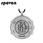 Spovan stainless steel outdoor pocket watch waterproof,digital wristwatch barometer altimeter compass watch