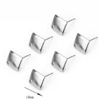 square shape earring fittings Making Findings Accessories Stainless Steel Earrings Connectors