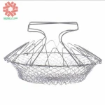 Stainless Steel Folding Fry Chef Basket Strainer Net Kitchen Colander Cooking Tools