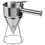 Stainless Steel Waffle Pancake Batter Dispenser,Funnel Octopus Balls Tools,Meatball Funnel With rack