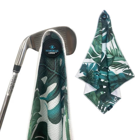 Strong magnetic convenient microfiber sublimation golf club cleaning towel for golf bags