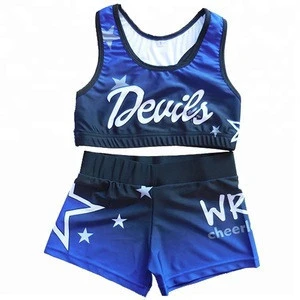 Sublimation cheerleading bows cheer outfits sexy girl cheerleading uniform