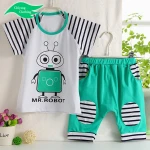 Summer 2 Piece Sets Baby Boy Short Sleeve T-Shirt Pants Casual Clothes Outfits