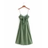 Summer Casual Cami Button Up A-Line Dress Women with Tie-Up Ribbon