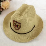 Sun protection kids custom western cowboy straw hats with logo