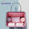 SUNVENONew Diaper Bag Backpack Large Capacity Waterproof Nappy Bag Kits Mummy Maternity Travel Backpack Nursing Han
