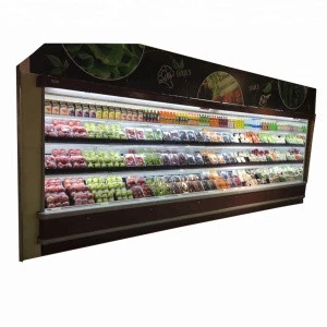 Supermarket vegetable product display cooler fridge freezer vertical