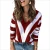 Import Sweater Women Europe And America Autumn And Winter New Style Striped Contrast Long-Sleeved Deep V-neck Knitted Sweater Women from China