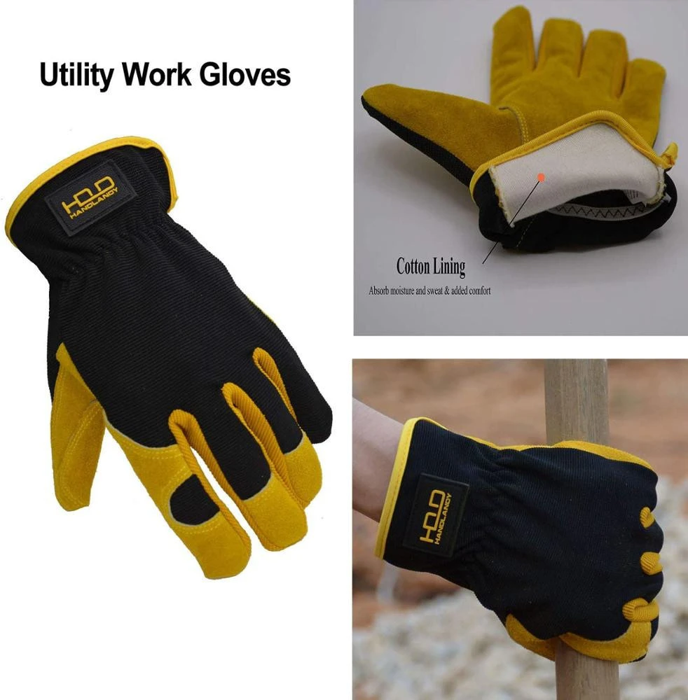 Synthetic Leather Safety Mechanic Gloves /