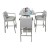 Import Tempered glass top  modern brushed aluminum 4 seater  furniture  table chairs bar outdoor from China