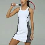 Tennis sports wear skirts Custom design stretchable  quick dry fabrics one piece Women Tennis Dress