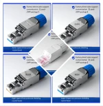 Tool Free RJ45 Connectors for CAT8/CAT7/CAT6A CAT6/CAT5e/CAT5, Punch Down Type Ethernet Cable Male Plugs - 1PCS